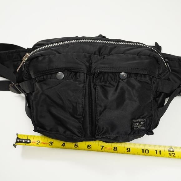 Head Porter Yoshida Tanker Shoulder belt Body Bag funnypack Black Large Rare - Picture 15 of 15